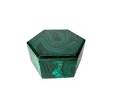 Malachite Hexagon Jewelry Trinket Box Democratic Republic of the Congo Handmade